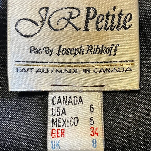 Classic Black Jacket with Sheer Sleeves and Skirt - Picture 6 of 7